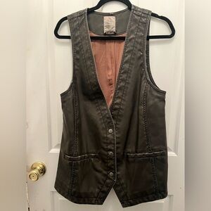 We The Free Charcoal Vegan Leather Vest